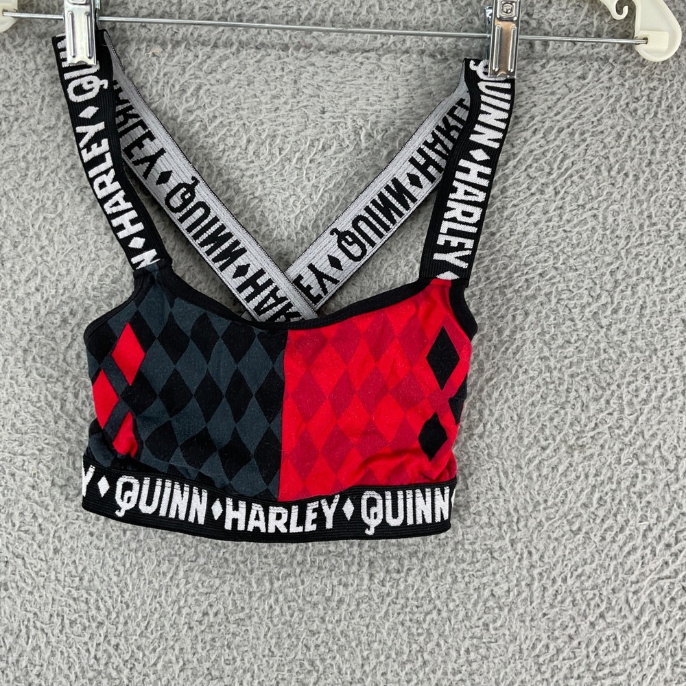 Undergirl Harley Quinn Bralette Womens Small Red Black Excellent DC Comics Bra
